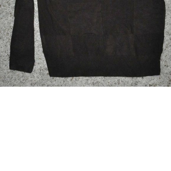 Mens Sweater Dockers Brown Medium Long Sleeve Crewneck Square Pattern Acrylic - Picture 3 of 4